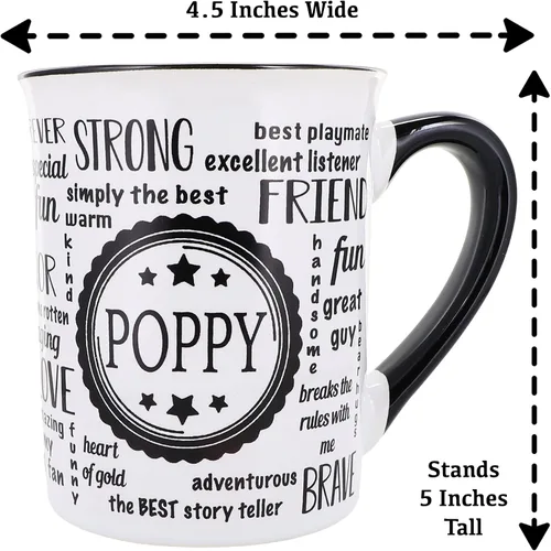 Miniatura 4 de Cottage Creek Tazas de café de cerámica Taza grande de amapola de 16 onzas Regalo ideal para abuelo, papá y papá para el día del padre