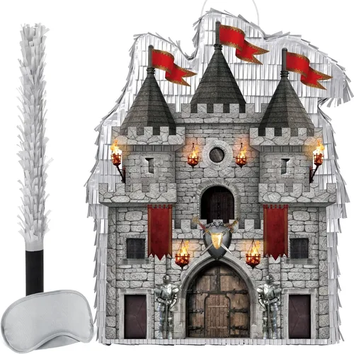 Miniatura 69 de WERNNSAI - Piñata de sirena plegable, piñata de cumpleaños con flecos que incluye cuerda para jalar, venda y bate. Decoraciones