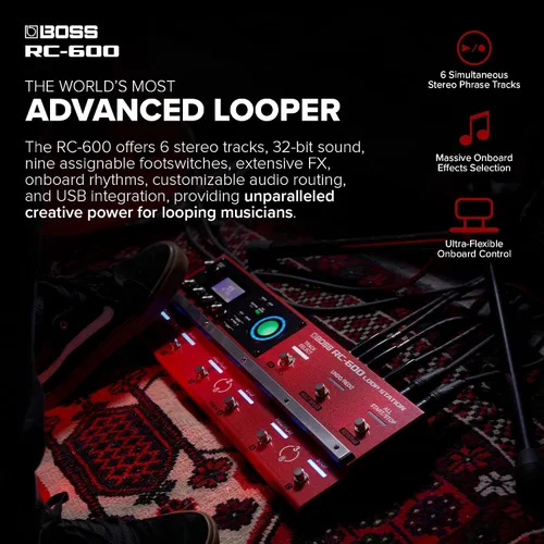 Miniatura 3 de BOSS RC-600 Estación de Loop Basada en Piso para Músicos de Loop Características Evolucionadas y Funciones Personalizables Calidad de Sonido