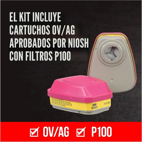 Miniatura 4 de 3M - 65023QLHA1-C Pro - Respirador multiusos con cierre rápido, mediano