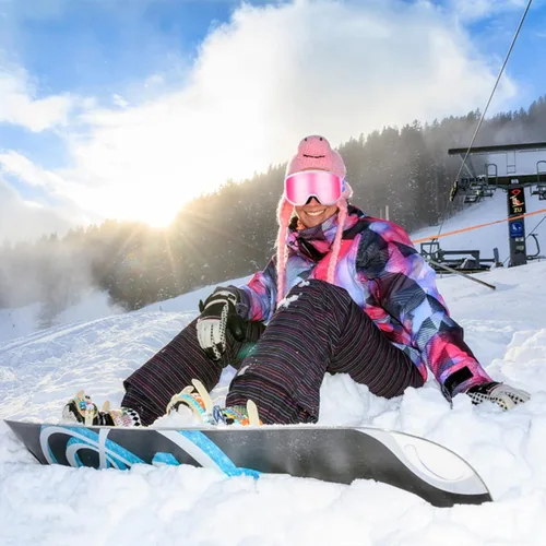 Miniatura 6 de EXP VISION Gafas de esquí/snowboard para hombres y mujeres, gafas de nieve OTG antiniebla con protección UV Marco Púrpura Púrpura