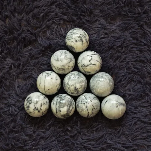 Miniatura 6 de Bolas de baoding tradicionales chinas de mármol natural negro y blanco para ejercicio de salud, medicina, bolas de masaje para terapia de manos