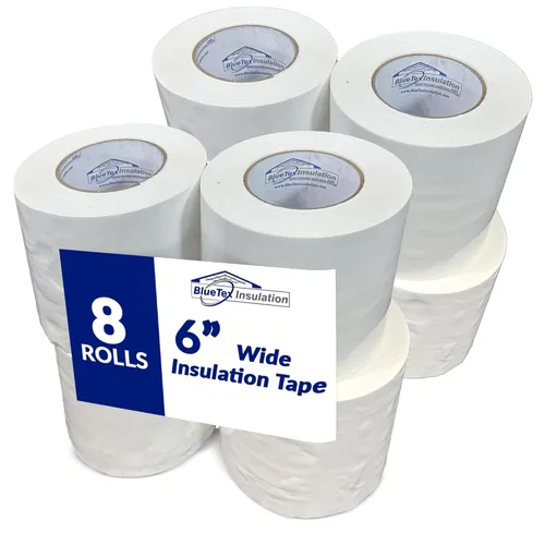 Miniatura 6 de Cinta de sellado de barrera de vapor blanca de 6 pulgadas de ancho x 180 pies de largo - 1 rollo impermeable e ideal para espacios de acceso