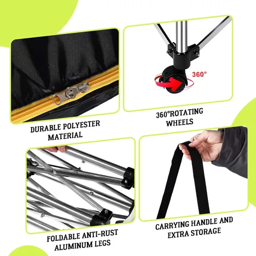 Miniatura 3 de Deekin Carrito de pelota portátil y recogida de pelotas de tenis, cesta de tenis con ruedas con bolsa de almacenamiento, recogedor de pelota