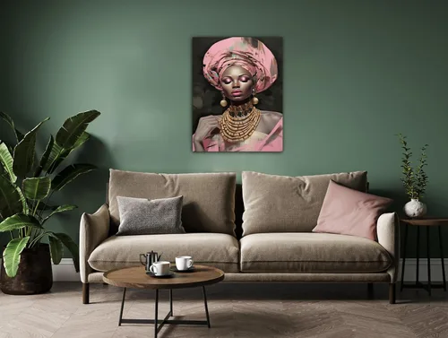 Miniatura 263 de Arte de pared afroamericano, decoración de rey y reina bailarín negro para sala de estar, arte de pareja de amor negro para dormitorio, lienzo