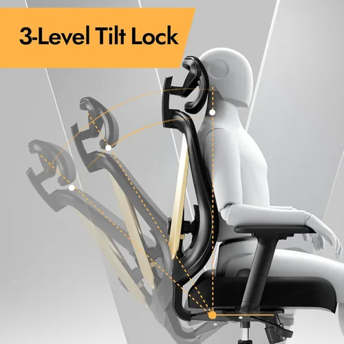 Miniatura 5 de HOLLUDLE Silla de oficina ergonómica de malla, soporte lumbar ajustable 3D y reposabrazos 3D, respaldo en forma de V, silla de escritorio ajustable
