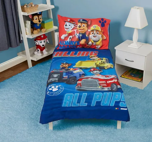 Miniatura 8 de Paw Patrol Calling All Pups - Juego de ropa de cama infantil de 4 piezas, incluye edredón, juego de sábanas, sábana bajera, sábana superior + funda