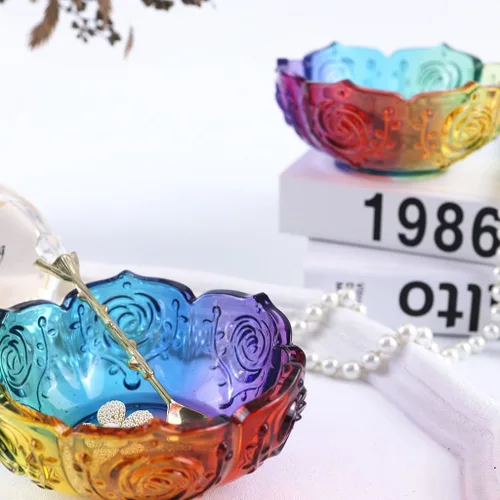 Miniatura 5 de Molde de fundición de resina de tazón, molde de fundición de resina de silicona para soporte de vela de joyería con forma de flor
