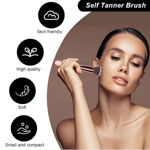 Miniatura 5 de Kit de 4 aplicadores de manopla autobronceadora, guante autobronceador, aplicador de espalda autobronceadora, mini manopla para endurecer la cara