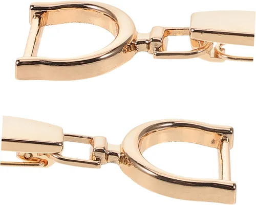 Miniatura 8 de EXCEART 5 dijes de cadena para zapatos con hebilla de cinturón para zapatos, mochila, ropa, bolsa, correa de metal, hebillas doradas Dorado