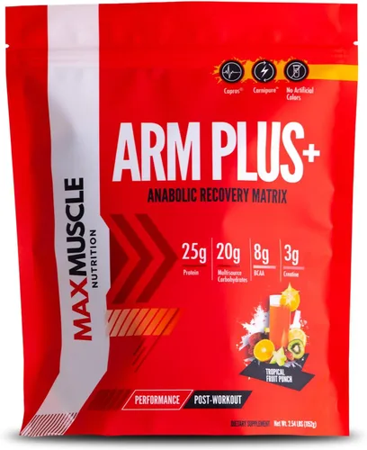 Miniatura 8 de Max Muscle Arm Plus+ - Matriz de recuperación anabólica 0.88 oz de proteína de suero de leche, 0.11 onzas de BCA, 0.11 onzas de creatina