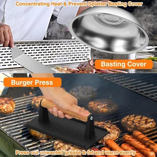 Miniatura 6 de Kit de accesorios para parrilla, juego de 25 piezas de accesorios de parrilla de parte superior plana para Blackstone y Camp Chef, juego
