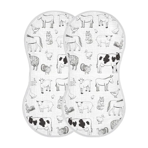 Miniatura 8 de Juego de 1 paños de muselina para bebé, suaves y absorbentes, con estampado de vaca, baberos, toalla facial para niños recién nacidos, 22 x 11 Vaca