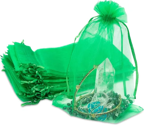 Miniatura 9 de TheDisplayGuys - Paquete de 48 bolsas de regalo de organza transparente negra de 2 x 2-3/4 pulgadas con cordón, bolsas de regalo para joyas, bolsas