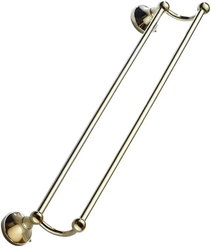 Toallero de latón para baño, 21.7 in, color dorado, barra doble, montaje en pared, decorativo y funcional para el hogar