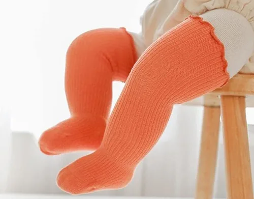 Miniatura 3 de QandSweet Calcetines altos hasta la rodilla para bebé, recién nacido, sin costuras, para niñas pequeñas, con lazo grande, de algodón