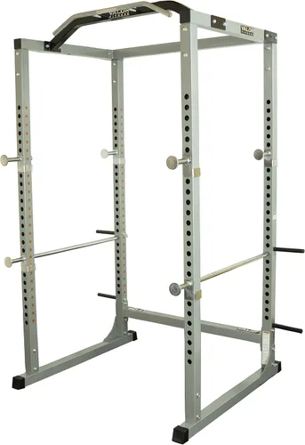Valor Fitness BD-11 - Estante de potencia resistente con barra de dominadas cromada y jaula de potencia Optins para un gimnasio completo en casa de