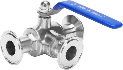 Miniatura 8 de DERNORD Válvula de bola sanitaria de tres abrazaderas de 1.5 pulgadas, válvula de bola de 3 vías T-Port de acero inoxidable 304, revestimiento