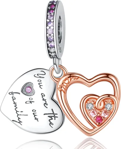 La Menars Heart and Lock Married Couple 925 Sterling Silver Charms for Bracelets Silver Love Pendant Sister Friends Beads for Bracelets & Necklaces