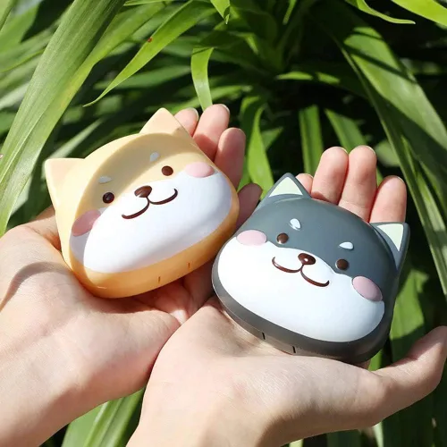 Miniatura 2 de Rain House Paquete de 2 bonitas fundas para lentes de contacto, caja de almacenamiento para lentes de contacto Shiba Inu, soporte portátil