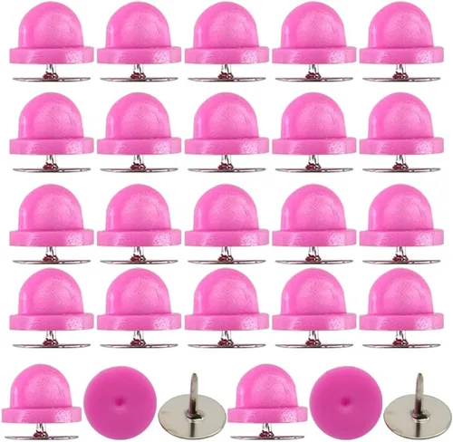 Miniatura 14 de Juego de 200 unidades/100 pines de goma de 0.394 pulgadas con pines de metal en blanco, tapa para pines de solapa, broches, corbatas, sombreros