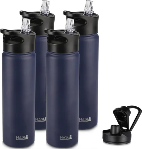Miniatura 74 de HASLE OUTFITTERS Botella de agua aislada de 22 onzas, botella de agua de acero inoxidable de doble pared, boca ancha con tapa de popote y tapa