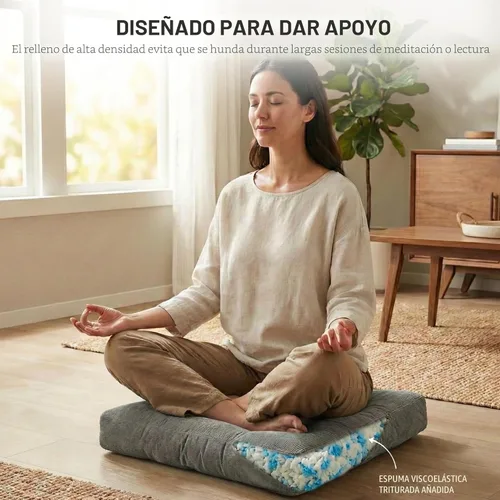 Miniatura 2 de Degrees of Comfort - Cojines cuadrados y grandes de pana y capitoné, para el suelo, meditación, yoga, exteriores, chimenea y sala tatami, cojín