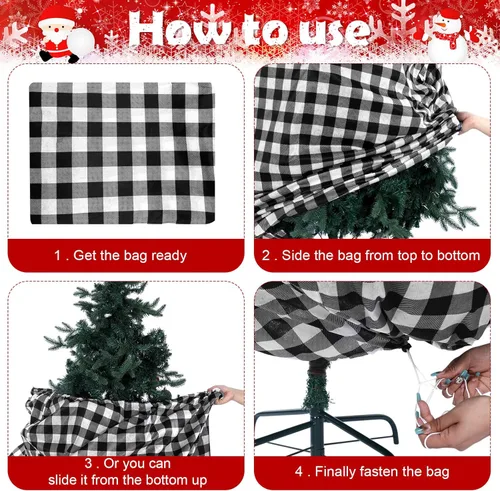 Miniatura 5 de 2 bolsas grandes de almacenamiento para árbol de Navidad con cordón para árboles de 7.5 pies, cubiertas para contenedores de almacenamiento