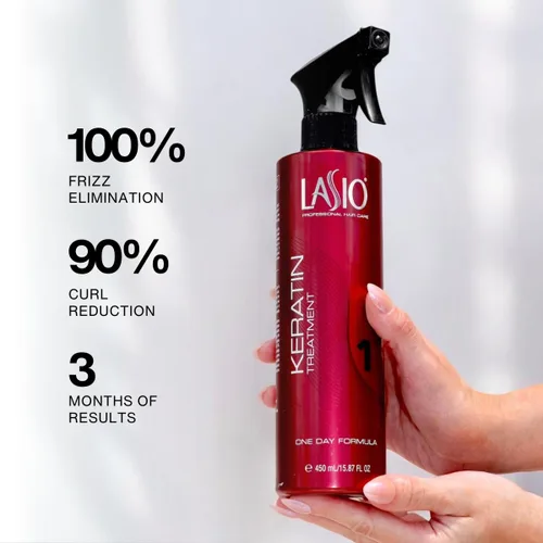 Miniatura 2 de Lasio Keratin One Day Formula15.87 Fl. Oz., Infundido con extracto de ámbar, elimina el 100% encrespamiento y 90% rizos, acondicionador ligero