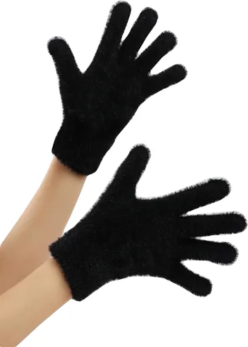 Miniatura 54 de Sahabowi Guantes de cuero para clima frío Manopla de lana cálida de invierno para mujeres