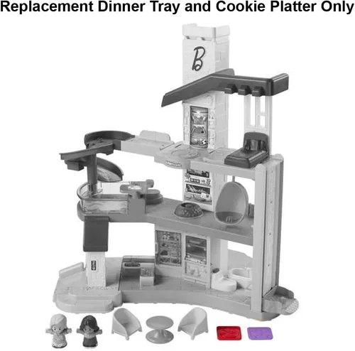 Miniatura 2 de Piezas de repuesto para Fisher-Price Little People Barbie Dreamhouse Playset - HCF61 ~ Bandeja de repuesto para cena y bandeja para galletas