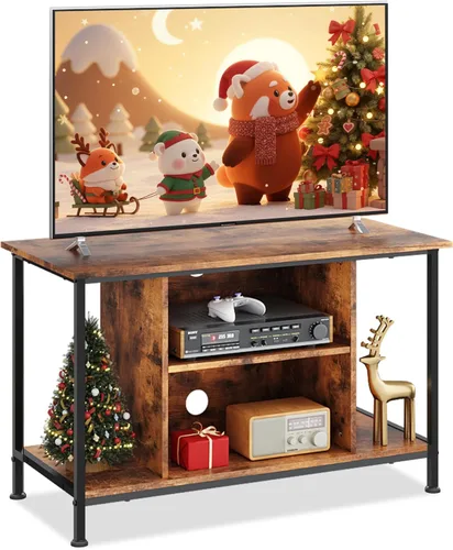 Miniatura 12 de WLIVE Moderno soporte de TV para TV de 65 pulgadas, centro de entretenimiento con estantes abiertos ajustables y luces LED RGB, consola multimedia