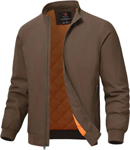 Miniatura 13 de TBMPOY Men's Winter Lightweight Bomber Jackets Water Resistant Fall Casual Windbreakers Quilted Full Zip Windproof Work Coats