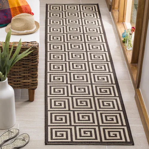 Miniatura 21 de SAFAVIEH Linden Collection - Alfombra lavable para exteriores, alfombra de pasillo de 2.2 x 8 pies, color rojo y crema, no desprende pelusa y fácil