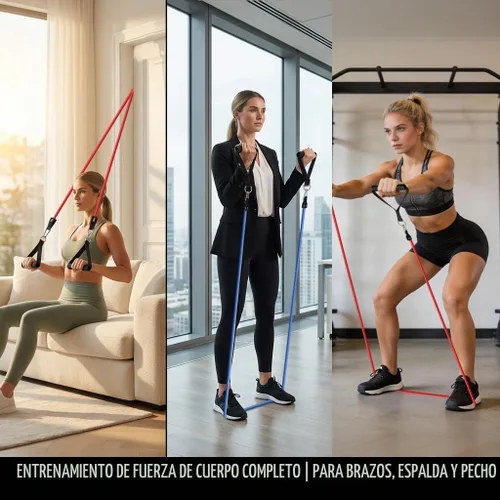 Miniatura 2 de VEICK Bandas de resistencia, bandas de ejercicio, bandas de entrenamiento, bandas de resistencia para entrenar con asas para hombres y mujeres