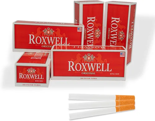 Miniatura 11 de Roxwell - Tubos para cigarrillos tamaño King – 1000 unidades – 5 cajas de 200 tubos – Filtros blancos de extracción suave – Tubos preenrollados