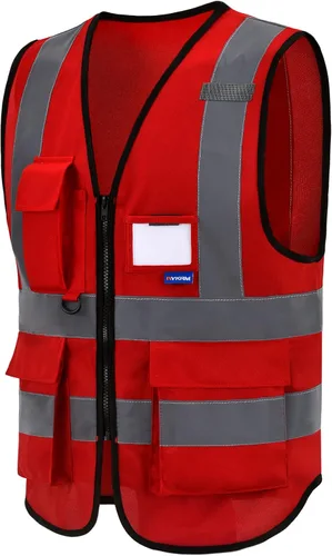 Miniatura 6 de A-SAFETY Chaleco rojo de alta visibilidad