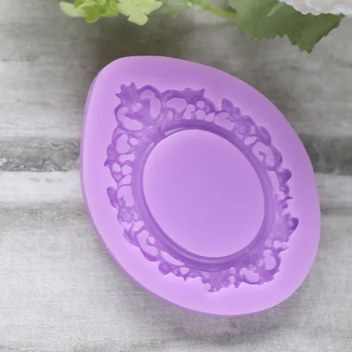 Miniatura 7 de Marco de espejo Molde de silicona Fondant Sugarcraft Cake Decorating Tools Chocolate Candy Mold-S