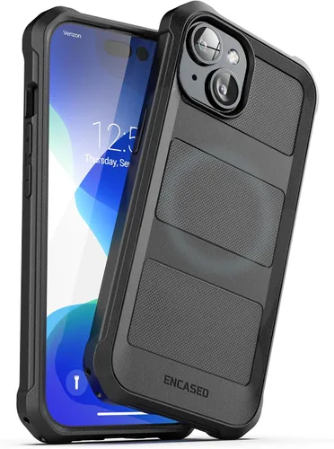 ENCASED Funda compatible con iPhone 15, protección de grado militar con cobertura de cuerpo completo resistente de 360 grados (iPhone 15), color