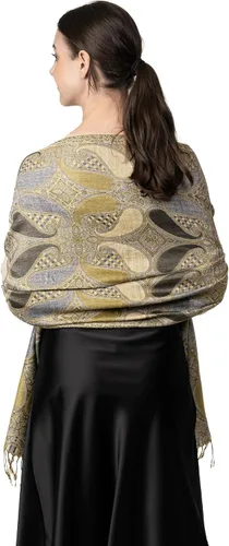 Miniatura 4 de Achillea Bufanda suave y sedosa de cachemira multicolor pashmina de doble capa