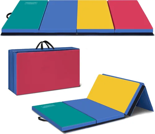 Polar Aurora Colchoneta de gimnasia plegable gruesa de 3 x 6 x 2 pulgadas para ejercicios aeróbicos, esterillas de yoga