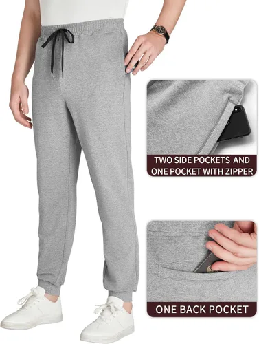 Miniatura 52 de Idtswch 30/32/34/36/38/40. Pantalones deportivos altos para hombre, extra largos, con bolsillos con cremallera