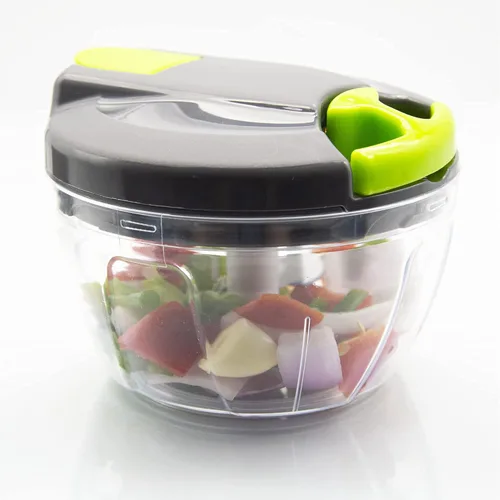 Miniatura 8 de Picadora manual multifunción de alimentos y procesadores con mango y cubierta, trituradora de verduras, prensa de ajo, adecuada para cebollas, ajo