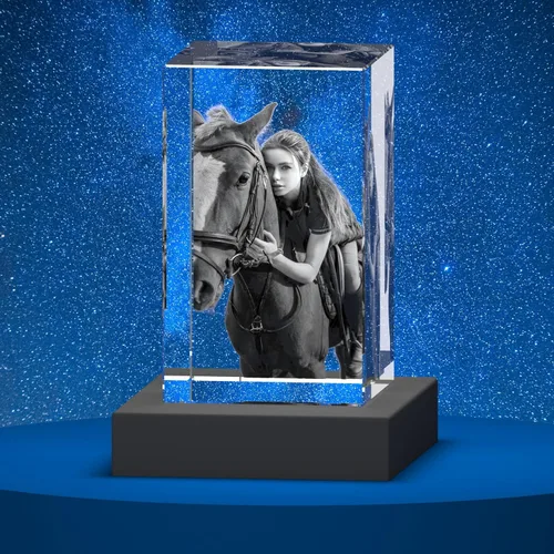 Miniatura 5 de Foto de cristal 3D personalizada con foto 3D grabada en 3D, regalo de imagen grabada con láser 3D con foto para mamá, papá, niños, regalo de Navidad