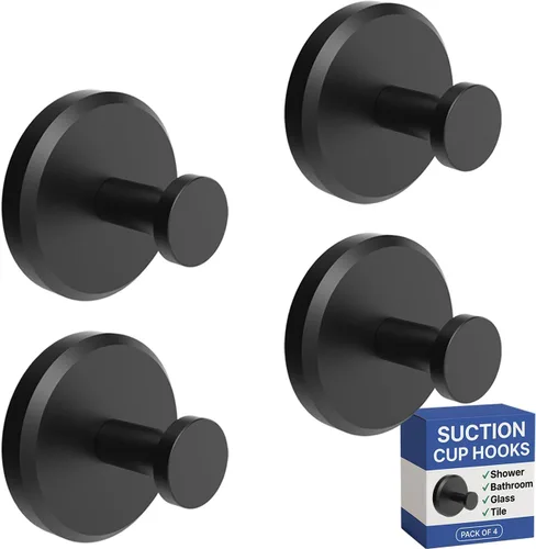 HOME SO Ganchos con ventosa para ducha, baño, cocina, puerta de cristal, espejo, azulejos, lufa, toalla, abrigo, soporte de gancho para bata de baño
