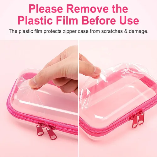 Miniatura 7 de Hoolerry 4 piezas de estuches rígidos transparentes con cremallera, bolsas de maquillaje, estuche de plástico para lápices, contenedores de caja