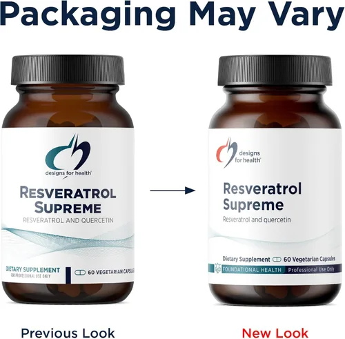 Miniatura 4 de Designs for Health Resveratrol Supreme - Trans Resveratrol de Knotweed japonés + quercetina - Envejecimiento saludable + suplemento de apoyo