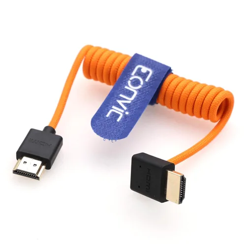 Miniatura 11 de 8K HDMI to Down HDMI High Speed Black Coiled Braided Cable for Sony A7S3 FX3 FX9 Canon C70 Z CAM E2 Camera Atomos Ninja V Shinobi SmallHD Portkeys