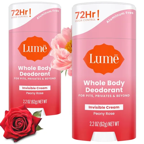 Lume Barra de crema desodorante, axilas y partes privadas, sin aluminio, sin bicarbonato de sodio, hipoalergénica y segura para pieles sensibles,