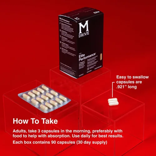 Miniatura 6 de Mdrive Elite Potenciador de testosterona para hombres, apoya la salud inmunológica, energía, VO2Max, recuperación, alivio del estrés, músculo magro